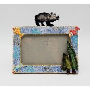 Blue Sky Clayworks Black Bear Picture Frame 2003 Heather Goldminc 4x6 Picture